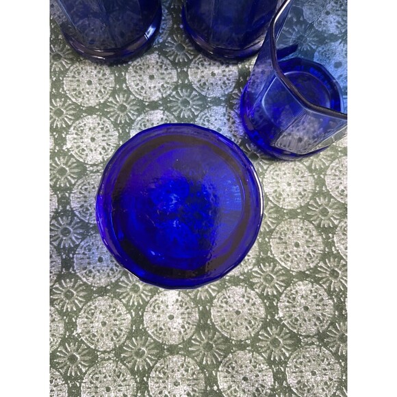 Set Of 4 Anchor Hocking Essex Cobalt Blue Double Old-Fashioned Glasses - Picture 3 of 3